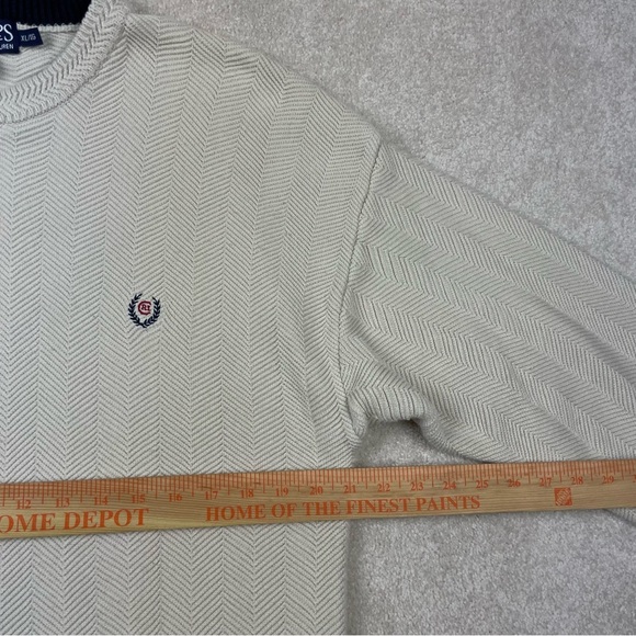 Chaps Ralph Lauren Hand Framed Heavy Knit Cream Sweater - Picture 9 of 12